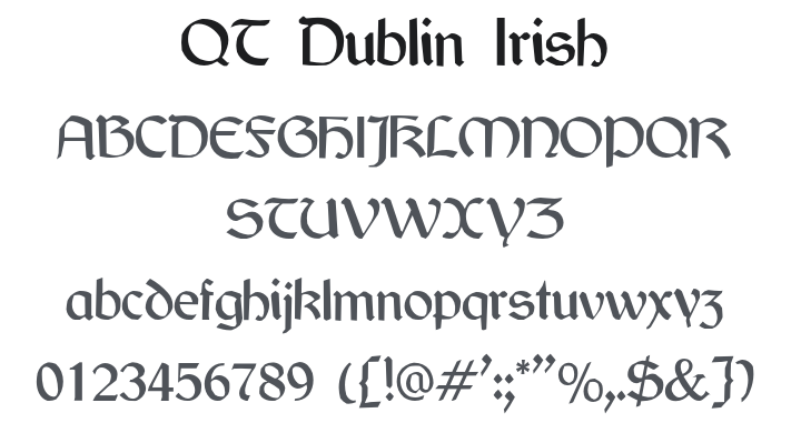 QT Dublin Irish Font