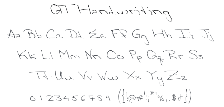QT Handwriting Font