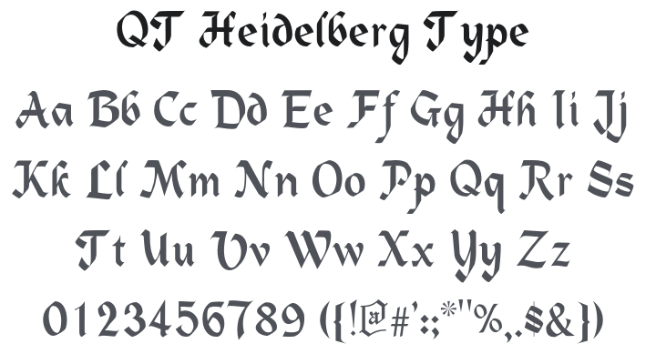 QT Heidelberg Type Font