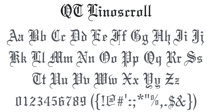 QT Linoscroll Font