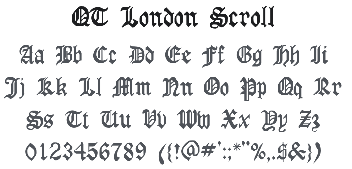 QT London Scroll Font