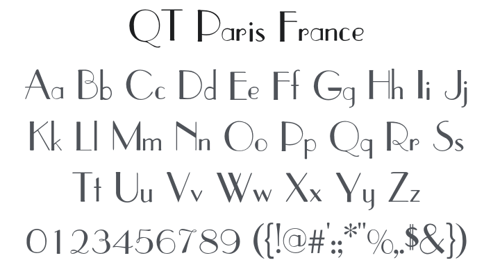 QT Paris France Font