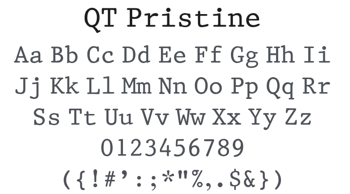 QT Pristine Font Family