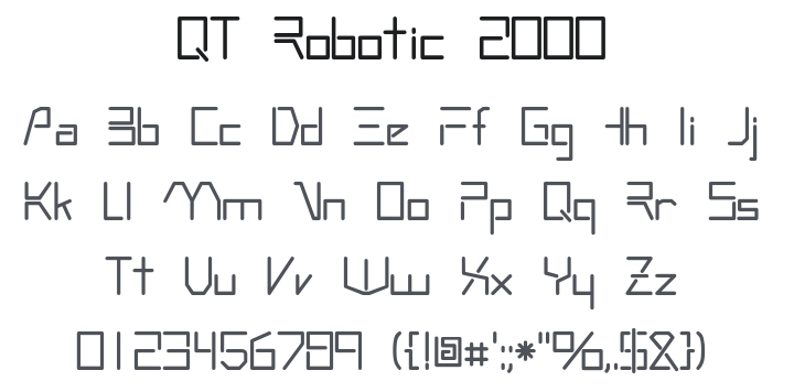 QT Robotic 2000 Font