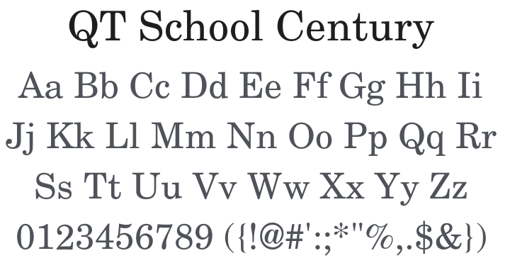 QT School Century Font Family