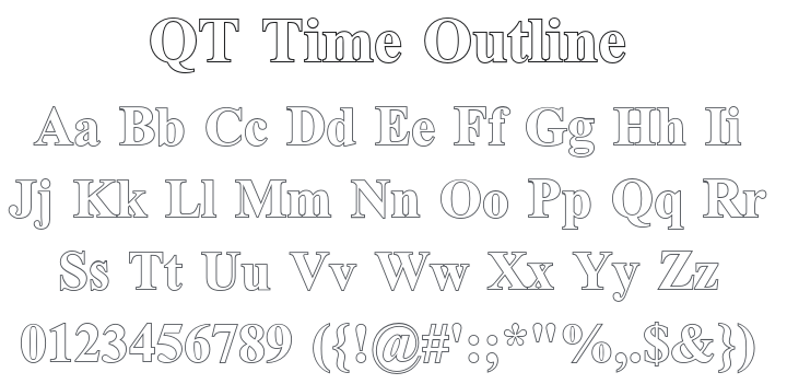 QT Time Outline Font