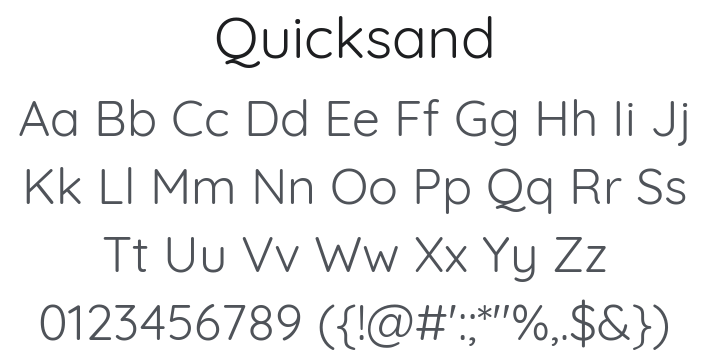 Quicksand Font Family