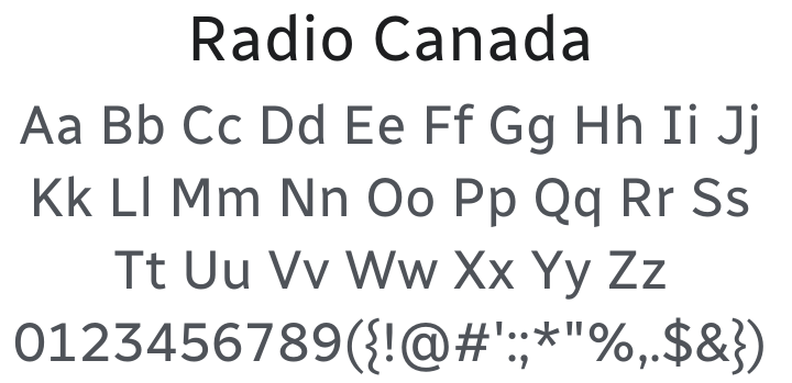 Radio Canada Font Family