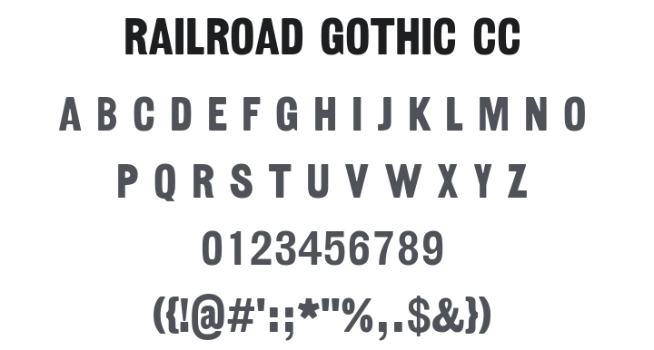 Railroad Gothic CC Font