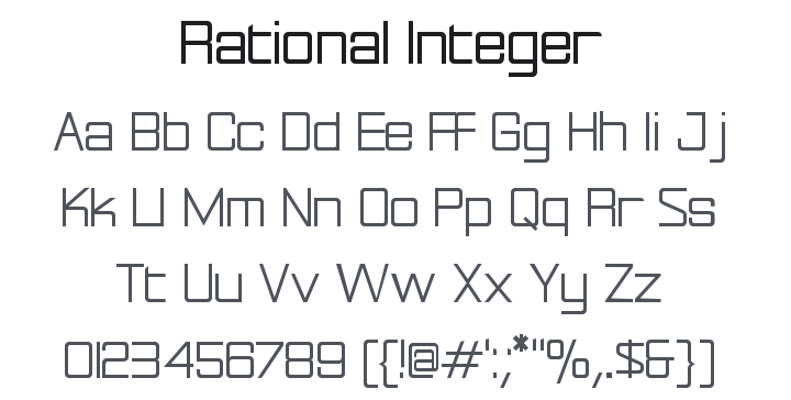 Rational Integer Font