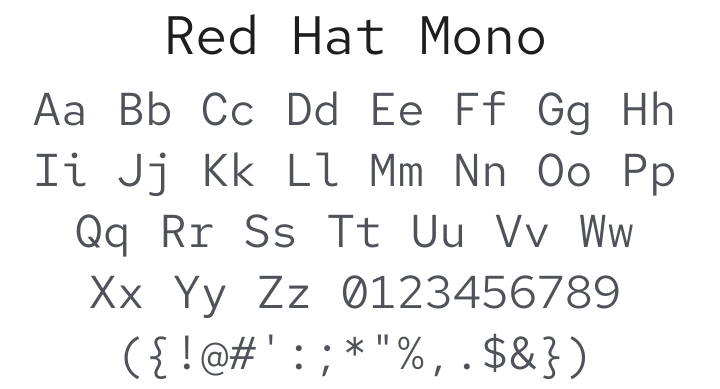 Red Hat Mono Font Family