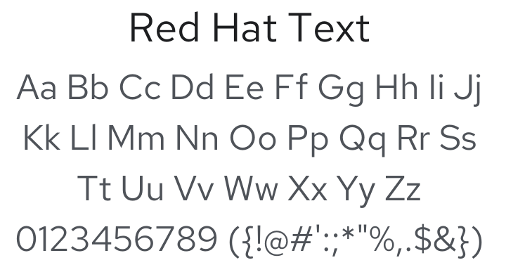 Red Hat Text Font Family