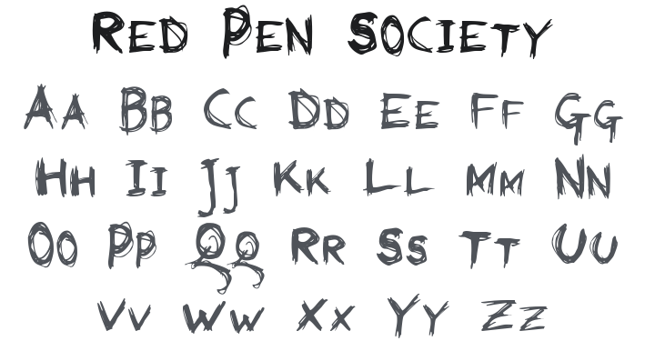 Red Pen Society Font
