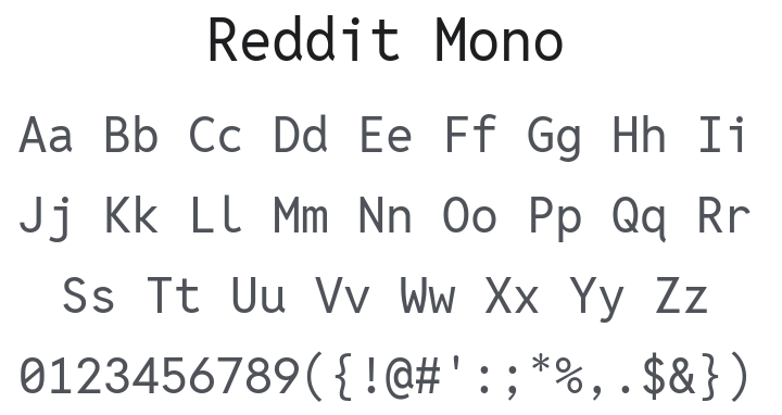 Reddit Mono Font Family
