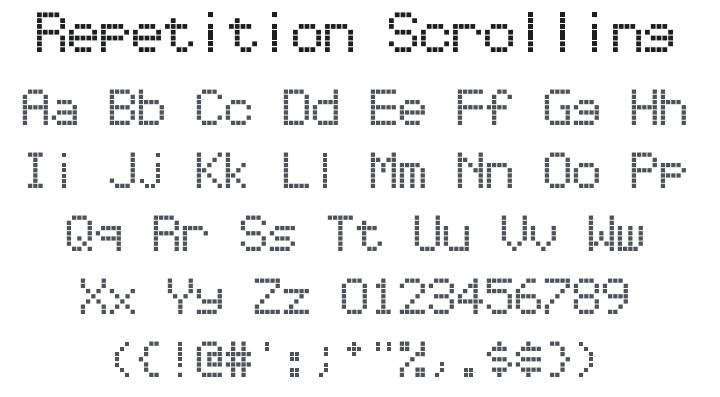 Repetition Scrolling Font
