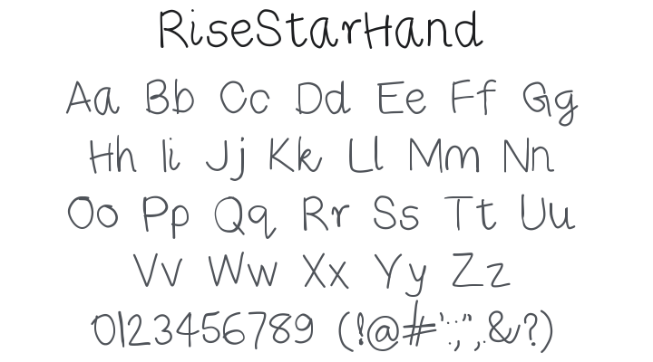 RiseStarHand Font Family