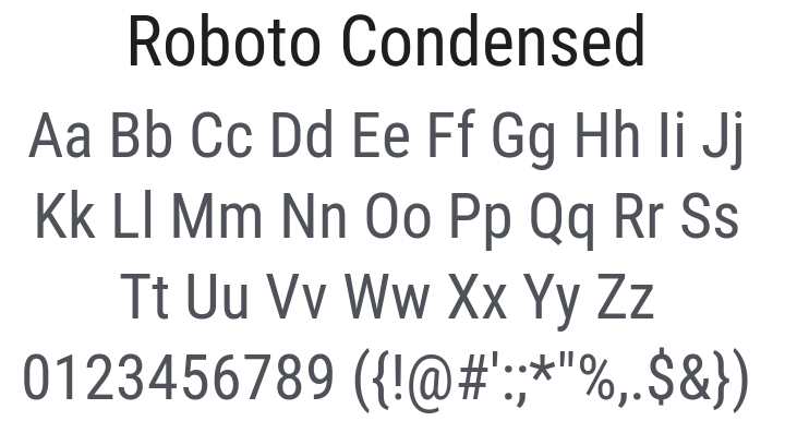 Roboto Condensed Font Family
