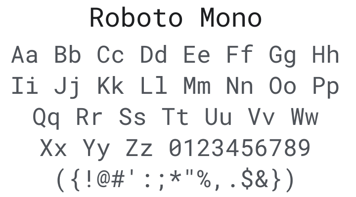 Roboto Mono Font Family