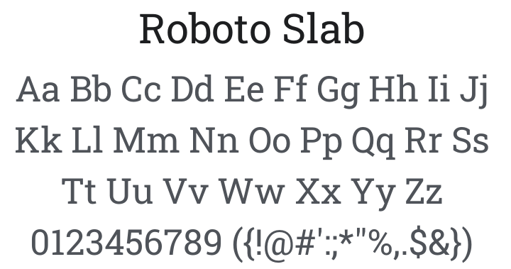 Roboto Slab Font Family