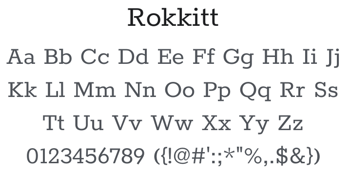 Rokkitt Font Family