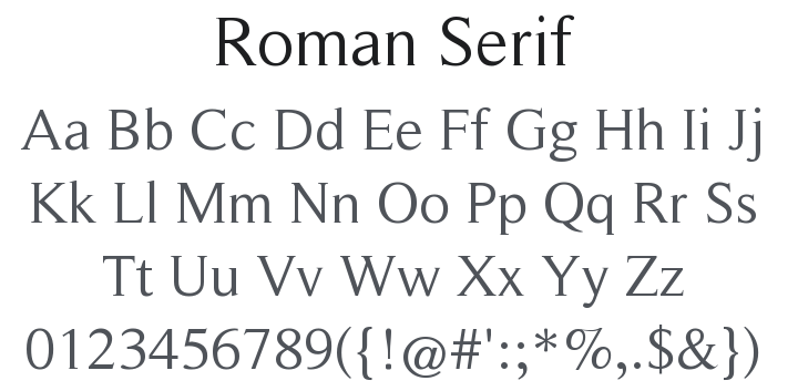 Roman Serif Font Family