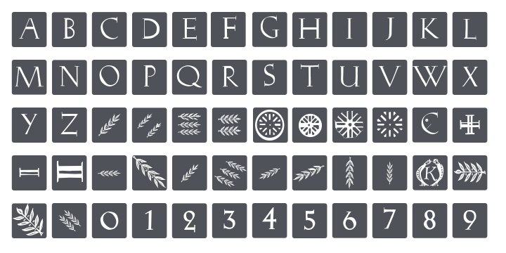 Romana Caps Classic Squares Font