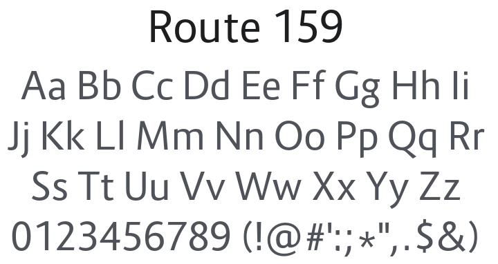 Route 159 Font Family