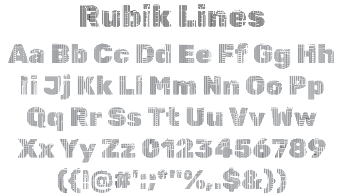 Rubik Lines Font