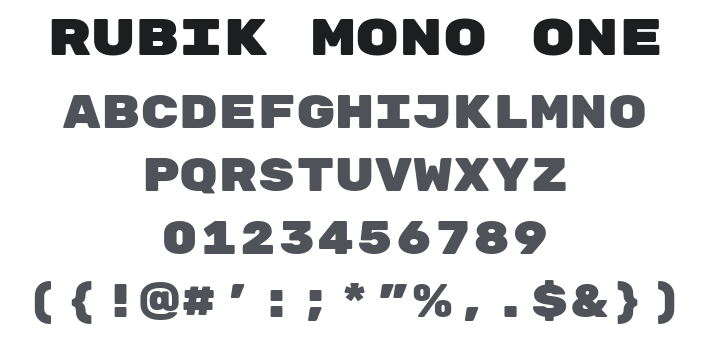 Rubik Mono One Font