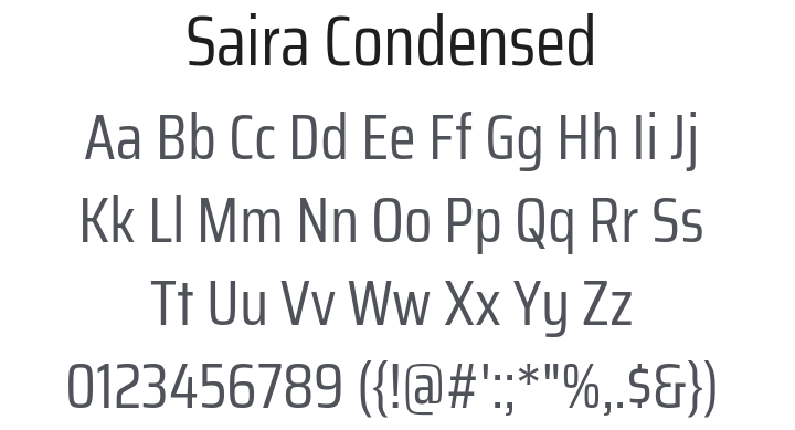 Saira Condensed Font Family
