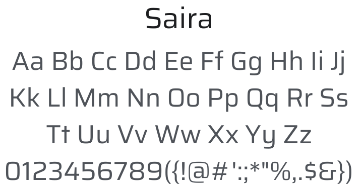 Saira Font Family