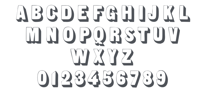 Sans Serif Shaded Font