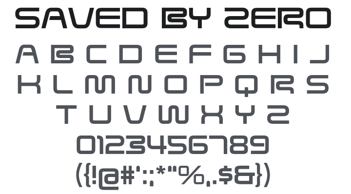 Saved By Zero Font