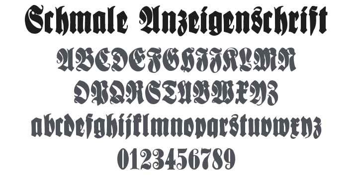 Schmale Anzeigenschrift Font Family