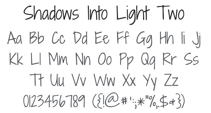 Shadows Into Light Two Font