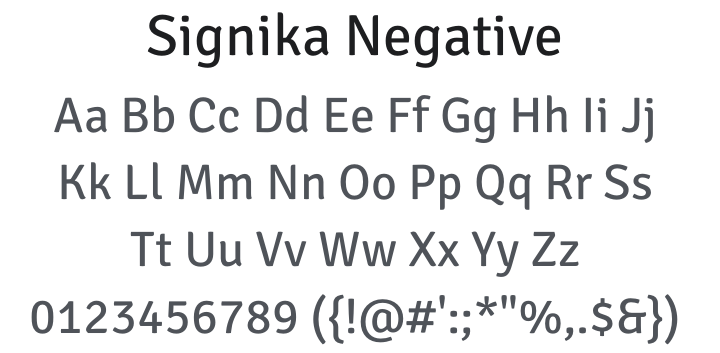 Signika Negative Font Family
