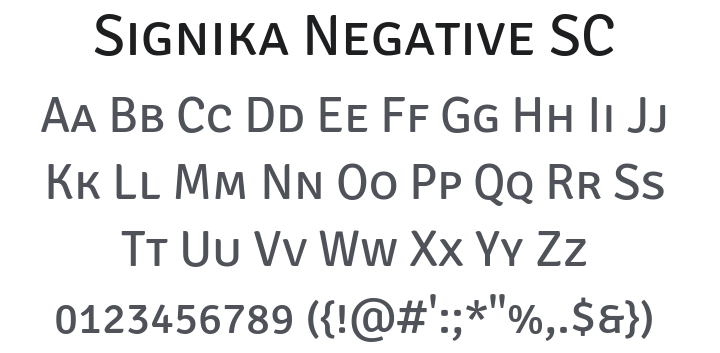 Signika Negative SC Font Family