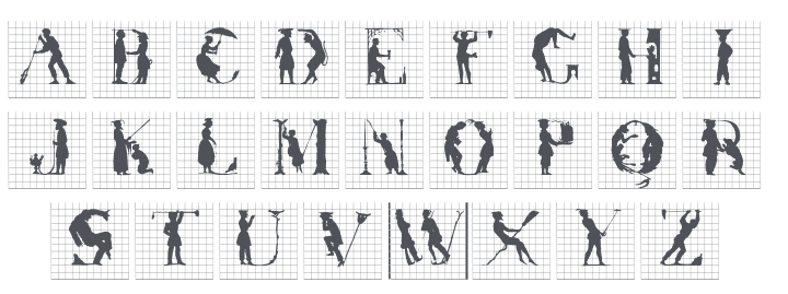 Silhouettes In Grids Font