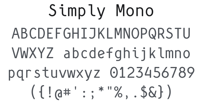Simply Mono Font Family