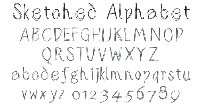 Sketched Alphabet Font