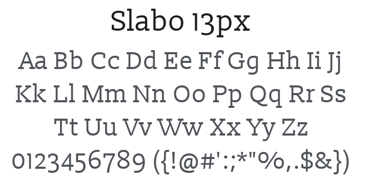 Slabo 13px Font