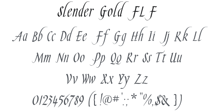 Slender Gold FLF Font
