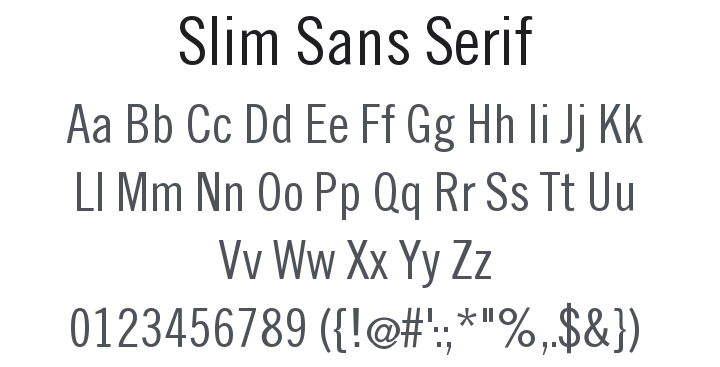 Slim Sans Serif Font Family