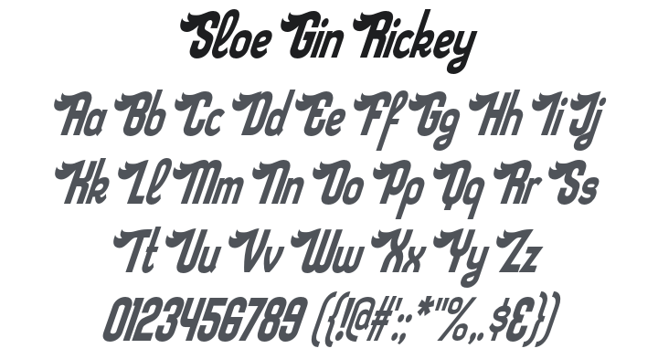 Sloe Gin Rickey Font