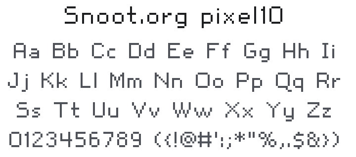 Snoot.org pixel10 Font