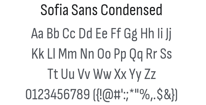 Sofia Sans Condensed Font Family