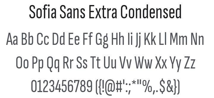 Sofia Sans Extra Condensed Font Family