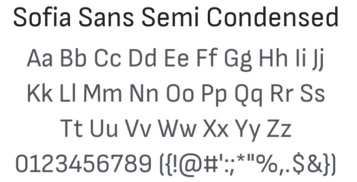 Sofia Sans Semi Condensed Font Family