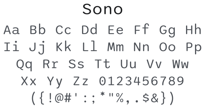 Sono Font Family