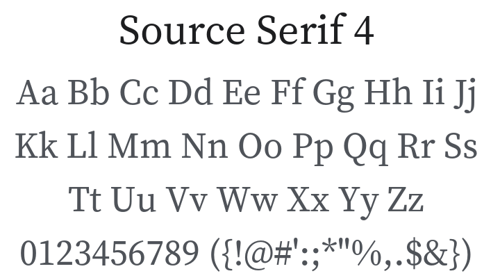 Source Serif 4 Font Family